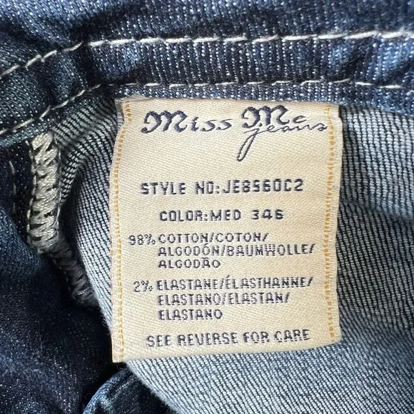 Miss Me Jeans Women's Size 27 (Actual 31x27) Blue Signature Crop Embellished - Picture 9 of 14
